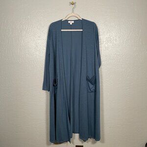 Lularoe Size M Blue Slub Knit Lightweight Sarah Duster Cardigan Sweater